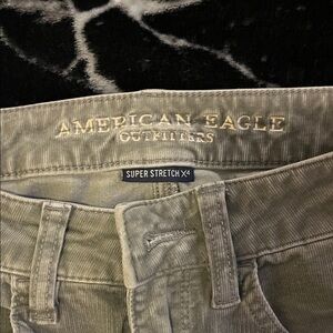 American Eagle Outfitters Gray Super Stretch X4 Corduroy Jeeggings